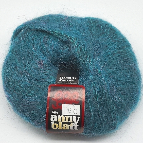 Anny Blatt French fils d'anny Starblitz Mohair Effect Yarn Iridescent Blue-Green - Picture 1 of 5